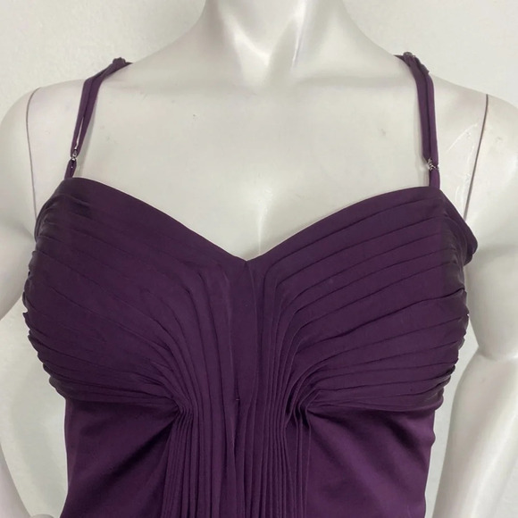 Laundry By Shelli Segal "NEW" Purple Sweetheart Neck Bubble Hem Dress Size 12 - Picture 4 of 8